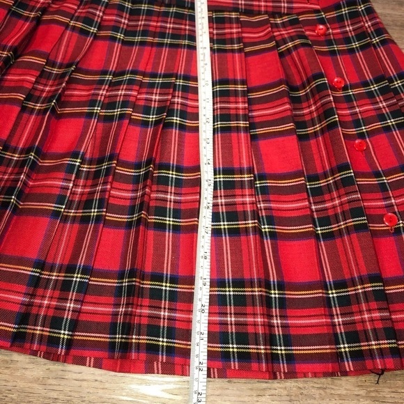 Vintage Plaid Tartan Check Button Up Skirt Scottish Kilt Lightweight 28” - S / M - Picture 4 of 5